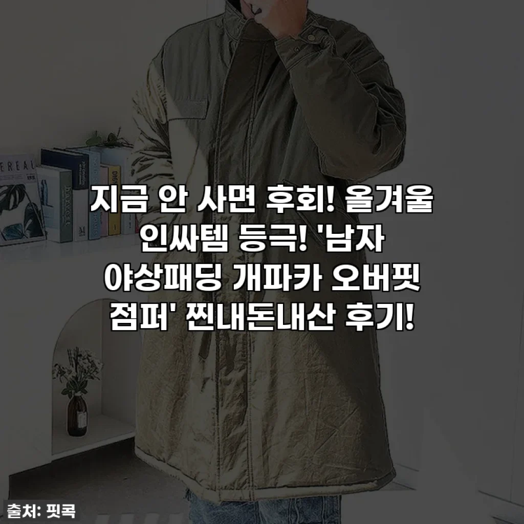 지금 안 사면 후회! 올겨울 인싸템 등극! '남자 야상패딩 개파카 오버핏 점퍼' 찐내돈내산 후기!