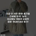 지금 안 사면 후회! 올겨울 인싸템 등극! '남자 야상패딩 개파카 오버핏 점퍼' 찐내돈내산 후기!