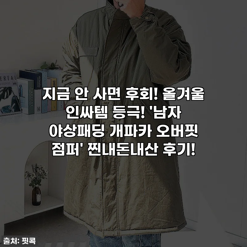 지금 안 사면 후회! 올겨울 인싸템 등극! '남자 야상패딩 개파카 오버핏 점퍼' 찐내돈내산 후기!