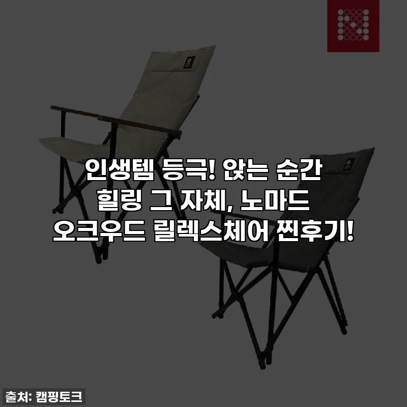 인생템 등극! 앉는 순간 힐링 그 자체, 노마드 오크우드 릴렉스체어 찐후기!