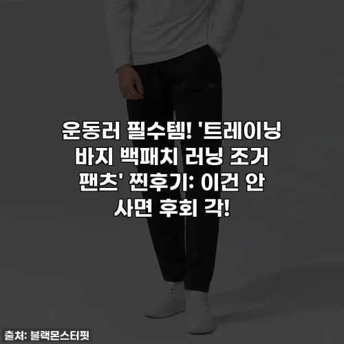 운동러 필수템! '트레이닝 바지 백패치 러닝 조거 팬츠' 찐후기: 이건 안 사면 후회 각!