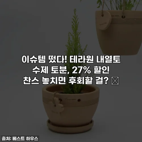 이슈템 떴다! 테라원 내열토 수제 토분, 27% 할인 찬스 놓치면 후회할 걸? ✨