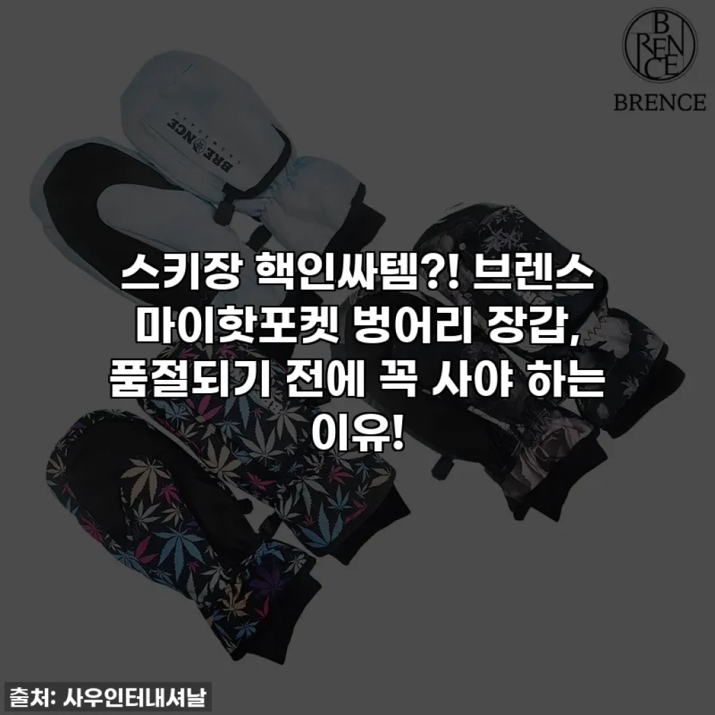 스키장 핵인싸템?! 브렌스 마이핫포켓 벙어리 장갑, 품절되기 전에 꼭 사야 하는 이유!