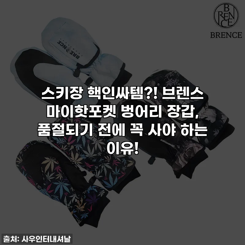 스키장 핵인싸템?! 브렌스 마이핫포켓 벙어리 장갑, 품절되기 전에 꼭 사야 하는 이유!