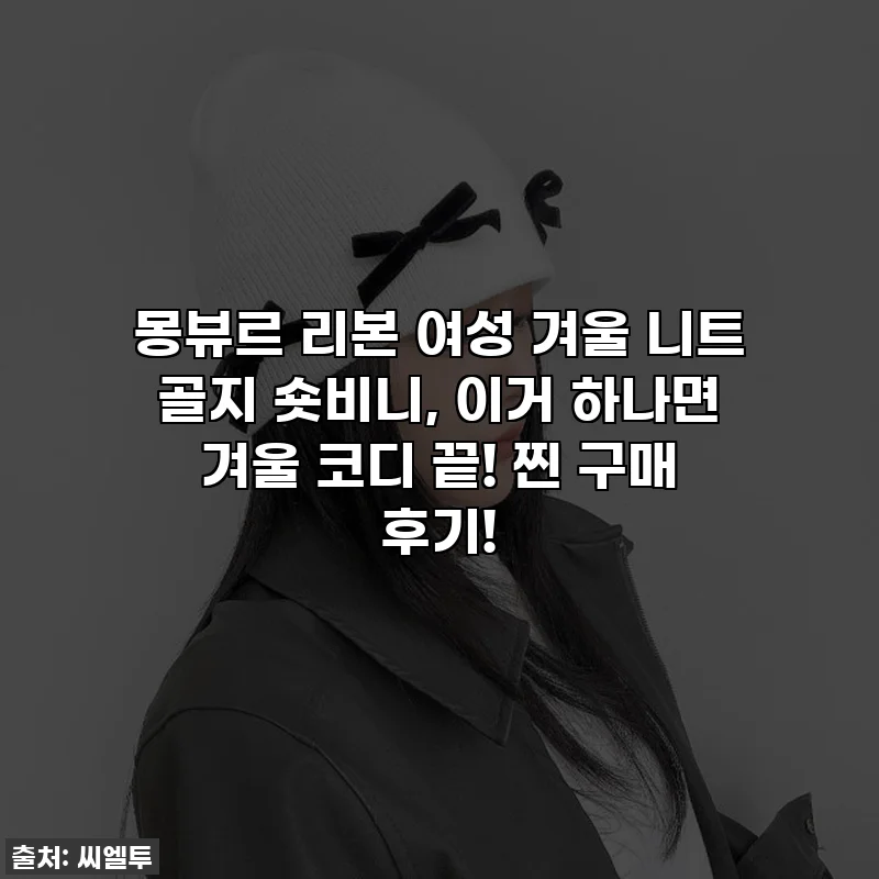 몽뷰르 리본 여성 겨울 니트 골지 숏비니, 이거 하나면 겨울 코디 끝! 찐 구매 후기!