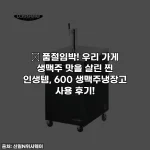 🔥 품절임박! 우리 가게 생맥주 맛을 살린 찐 인생템, 600 생맥주냉장고 사용 후기!