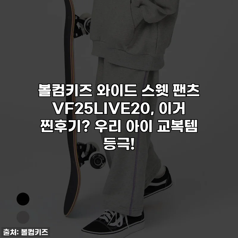 볼컴키즈 와이드 스웻 팬츠 VF25LIVE20, 이거 찐후기? 우리 아이 교복템 등극!