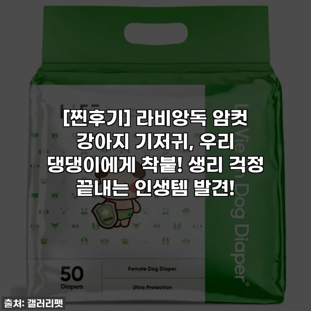 [찐후기] 라비앙독 암컷 강아지 기저귀, 우리 댕댕이에게 착붙! 생리 걱정 끝내는 인생템 발견!