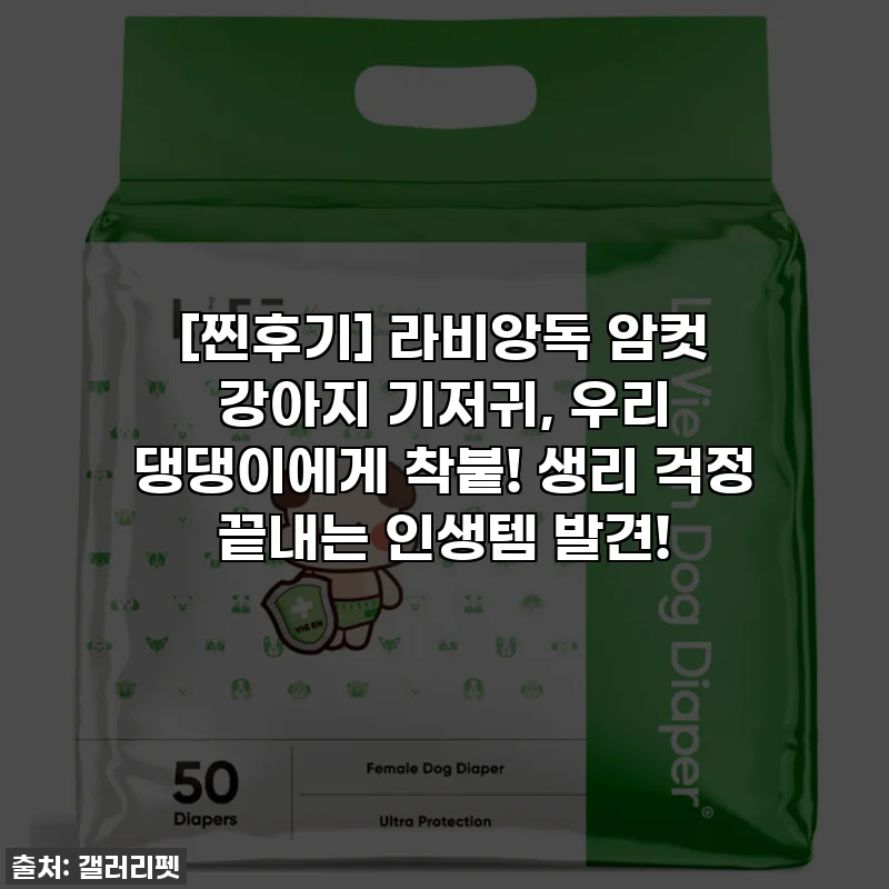 [찐후기] 라비앙독 암컷 강아지 기저귀, 우리 댕댕이에게 착붙! 생리 걱정 끝내는 인생템 발견!