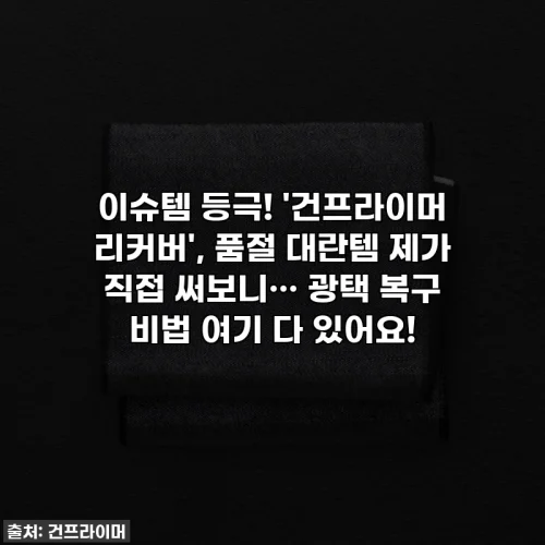 이슈템 등극! '건프라이머 리커버', 품절 대란템 제가 직접 써보니… 광택 복구 비법 여기 다 있어요!
