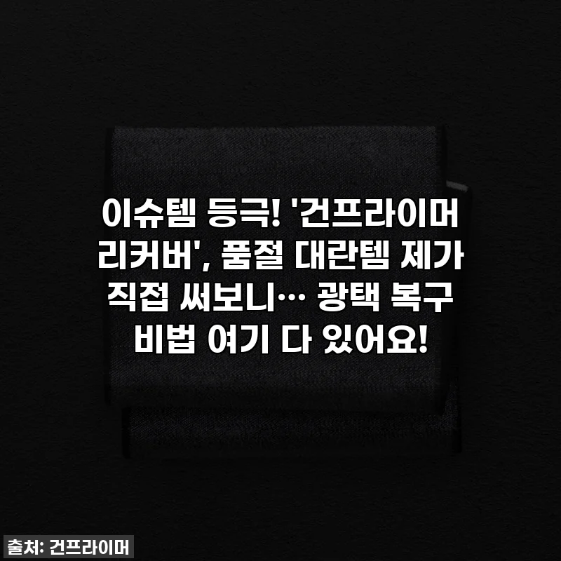 이슈템 등극! '건프라이머 리커버', 품절 대란템 제가 직접 써보니… 광택 복구 비법 여기 다 있어요!