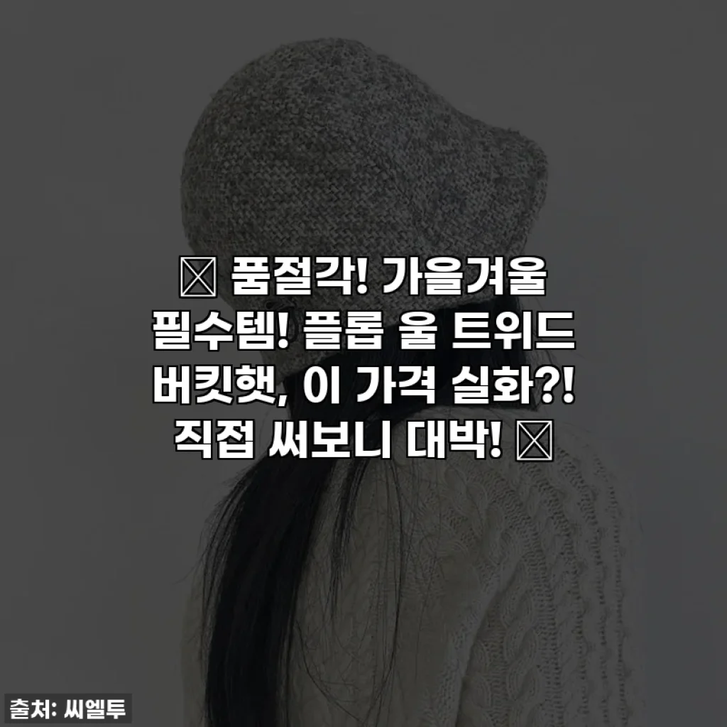 🚨 품절각! 가을겨울 필수템! 플롭 울 트위드 버킷햇, 이 가격 실화?! 직접 써보니 대박! 🚨