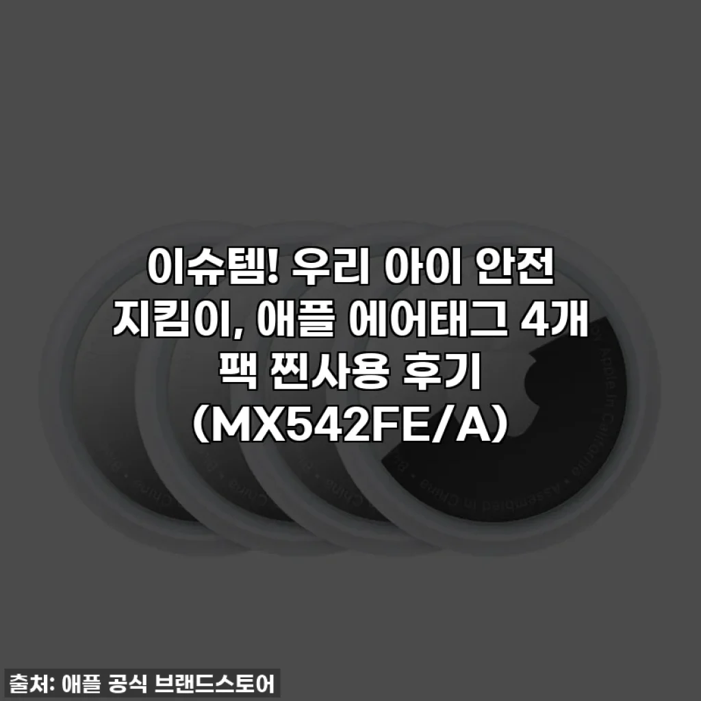 이슈템! 우리 아이 안전 지킴이, 애플 에어태그 4개 팩 찐사용 후기 (MX542FE/A)