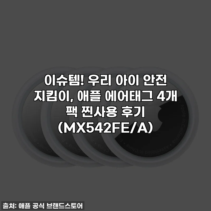 이슈템! 우리 아이 안전 지킴이, 애플 에어태그 4개 팩 찐사용 후기 (MX542FE/A)