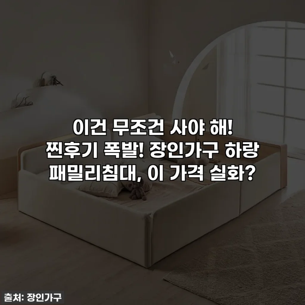 이건 무조건 사야 해! 찐후기 폭발! 장인가구 하랑 패밀리침대, 이 가격 실화?
