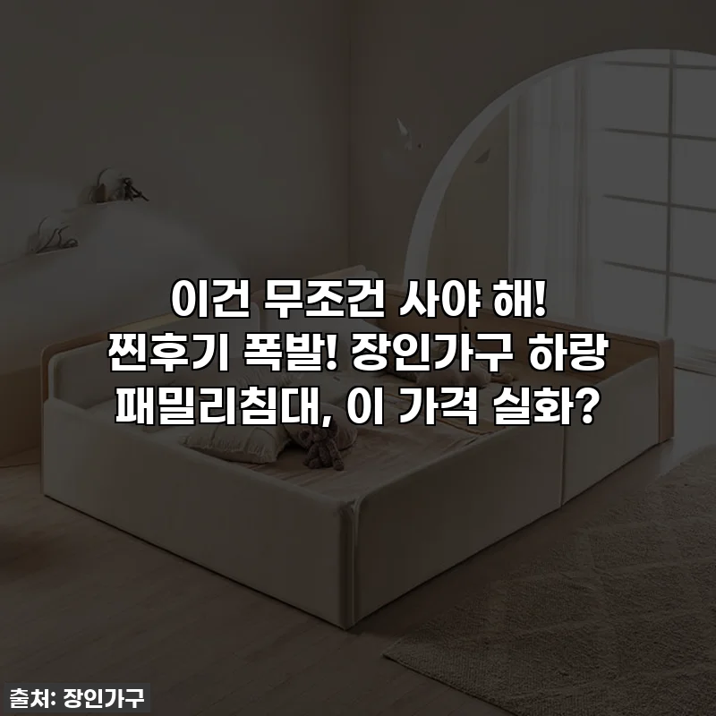 이건 무조건 사야 해! 찐후기 폭발! 장인가구 하랑 패밀리침대, 이 가격 실화?