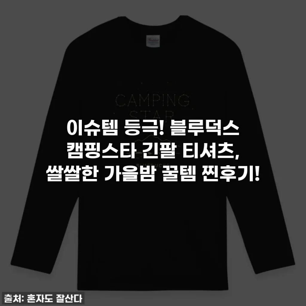 이슈템 등극! 블루덕스 캠핑스타 긴팔 티셔츠, 쌀쌀한 가을밤 꿀템 찐후기!
