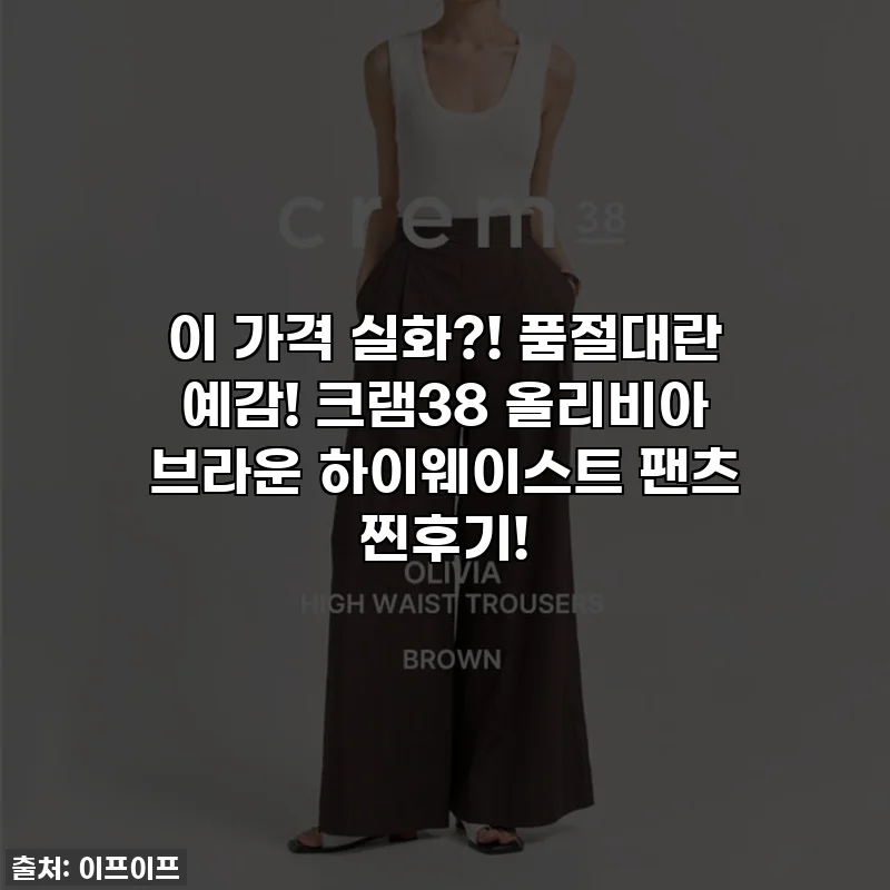 이 가격 실화?! 품절대란 예감! 크램38 올리비아 브라운 하이웨이스트 팬츠 찐후기!