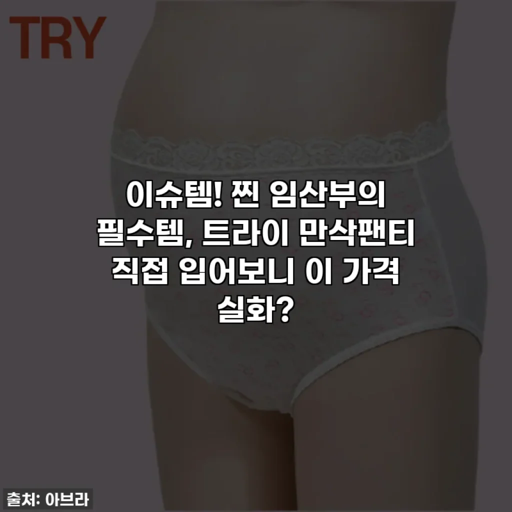 이슈템! 찐 임산부의 필수템, 트라이 만삭팬티 직접 입어보니 이 가격 실화?