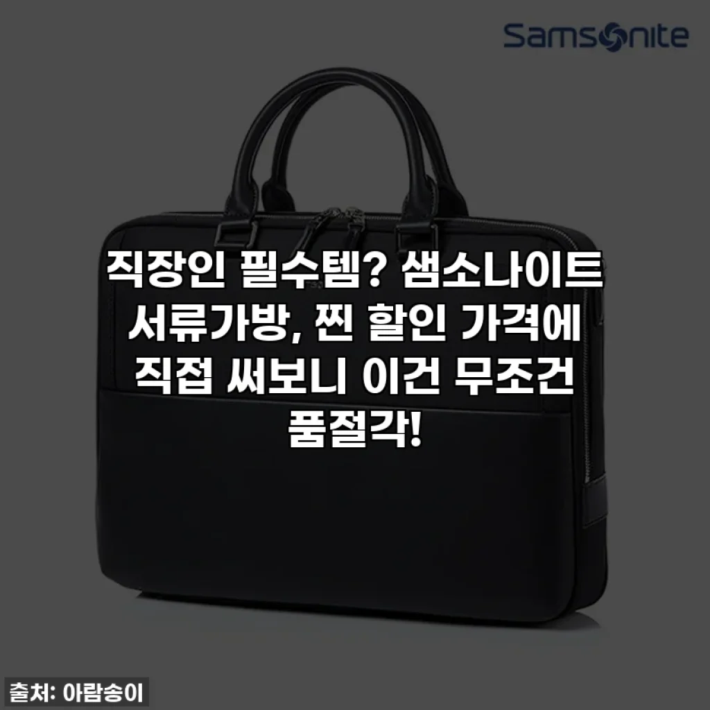 직장인 필수템? 샘소나이트 서류가방, 찐 할인 가격에 직접 써보니 이건 무조건 품절각!