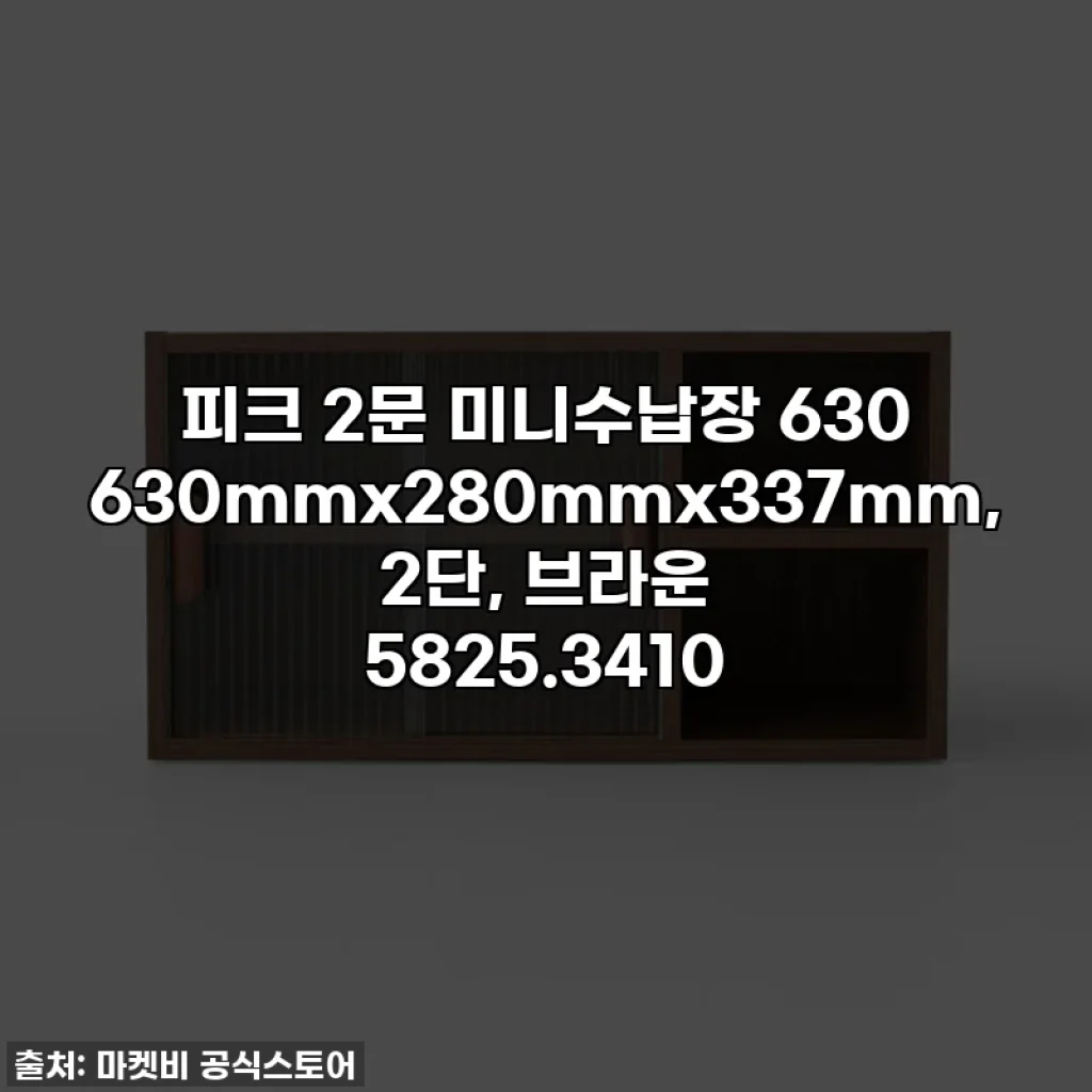 피크 2문 미니수납장 630 630mmx280mmx337mm, 2단, 브라운 5825.3410