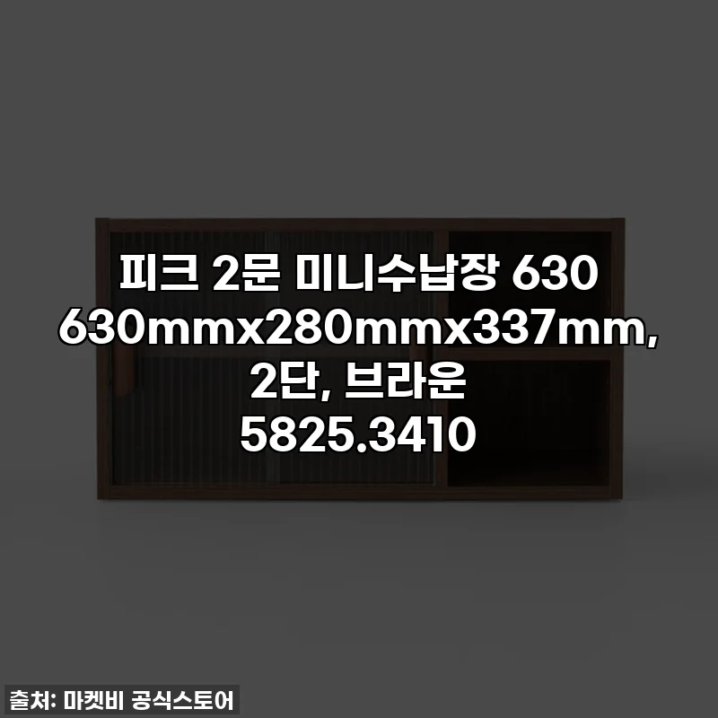피크 2문 미니수납장 630 630mmx280mmx337mm, 2단, 브라운 5825.3410