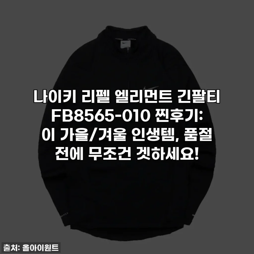 나이키 리펠 엘리먼트 긴팔티 FB8565-010 찐후기: 이 가을/겨울 인생템, 품절 전에 무조건 겟하세요!