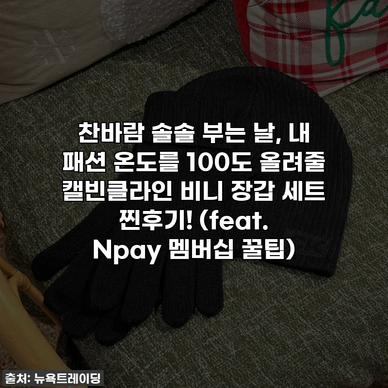 찬바람 솔솔 부는 날, 내 패션 온도를 100도 올려줄 캘빈클라인 비니 장갑 세트 찐후기! (feat. Npay 멤버십 꿀팁)