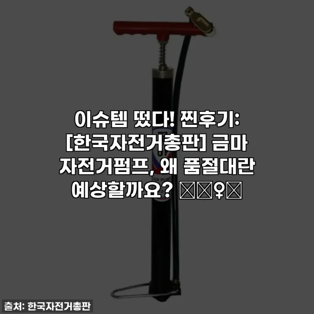 이슈템 떴다! 찐후기: [한국자전거총판] 금마 자전거펌프, 왜 품절대란 예상할까요? 🚴‍♀️