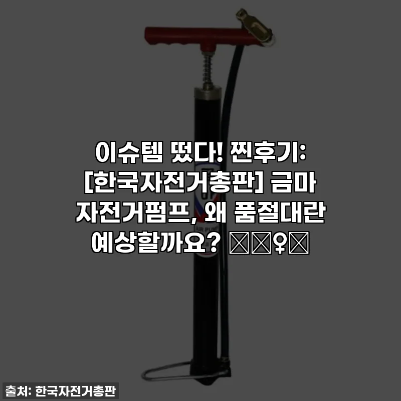 이슈템 떴다! 찐후기: [한국자전거총판] 금마 자전거펌프, 왜 품절대란 예상할까요? 🚴‍♀️