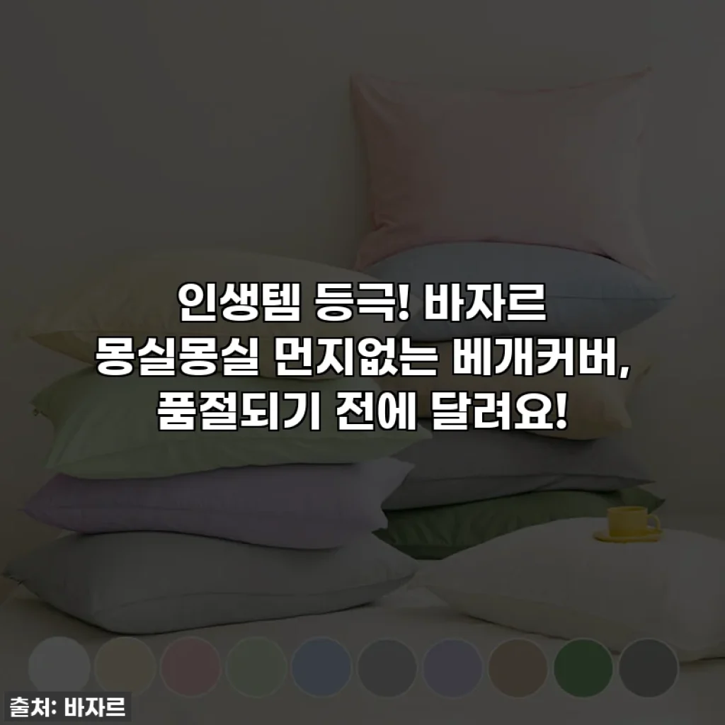 인생템 등극! 바자르 몽실몽실 먼지없는 베개커버, 품절되기 전에 달려요!