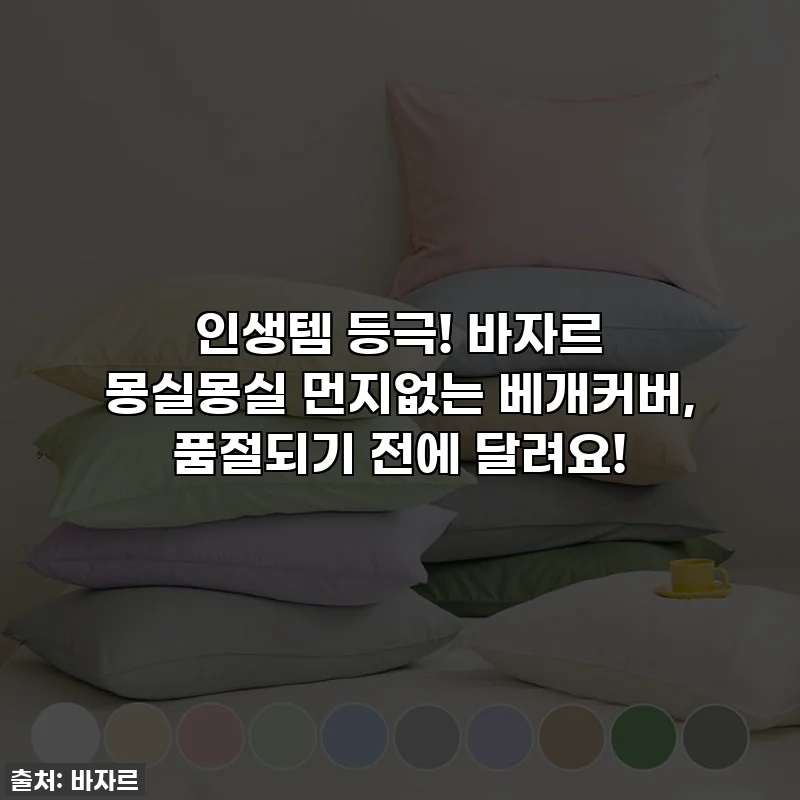 인생템 등극! 바자르 몽실몽실 먼지없는 베개커버, 품절되기 전에 달려요!