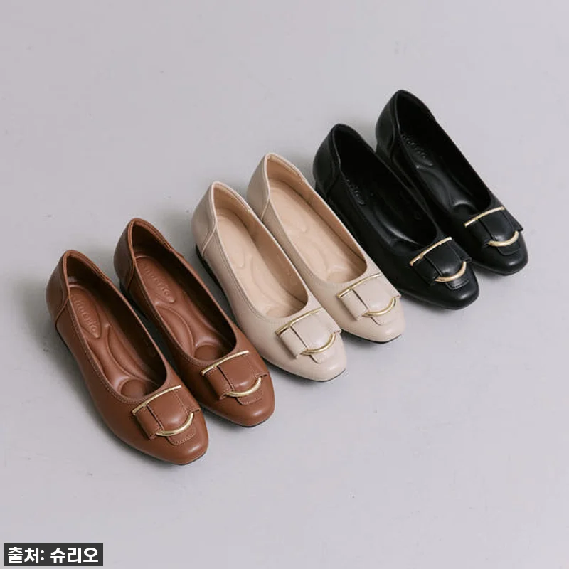 슈리오 키높이 소가죽 금장 리본 여성 관련 이미지 1