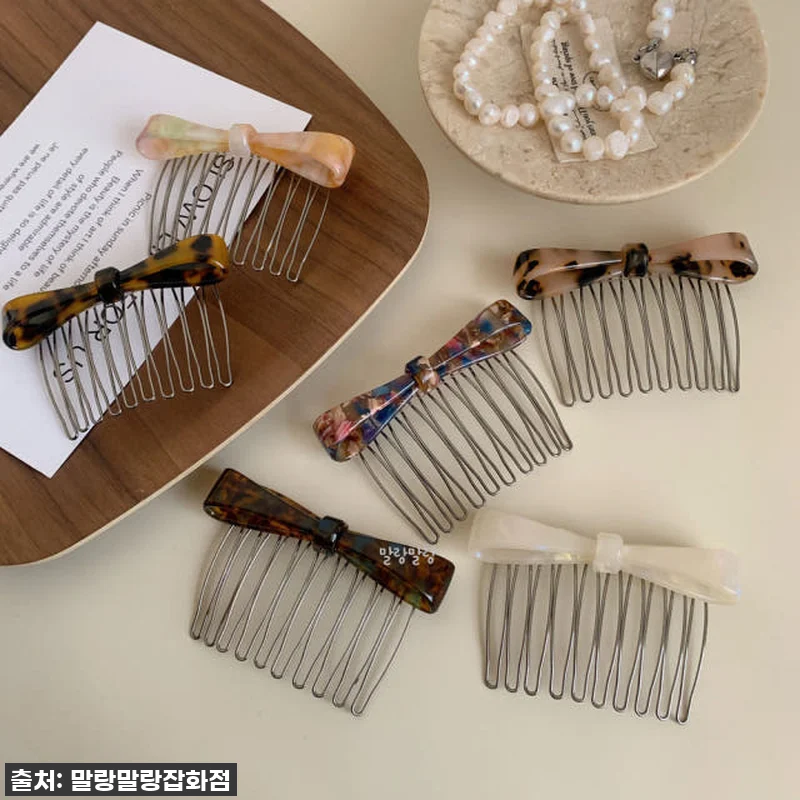 고급스러운 리본 헤어빗핀 프랑스핀 옆 관련 이미지 1