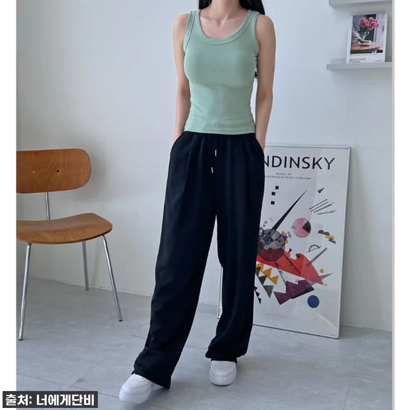 민나시 흰 하얀 민소매 골지 여성 이 관련 이미지 3