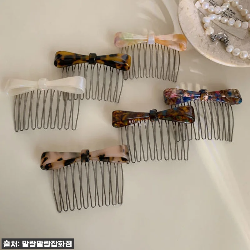 고급스러운 리본 헤어빗핀 프랑스핀 옆 관련 이미지 3