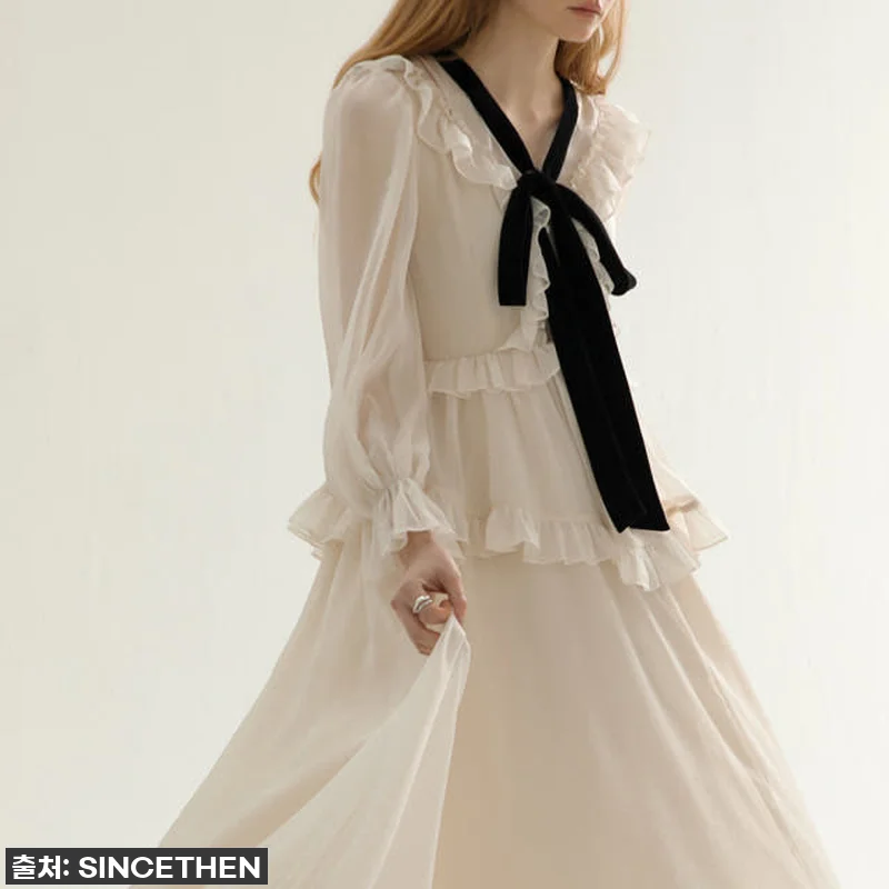 품절대란! 신스덴 디아망 러플 롱원피 관련 이미지 3