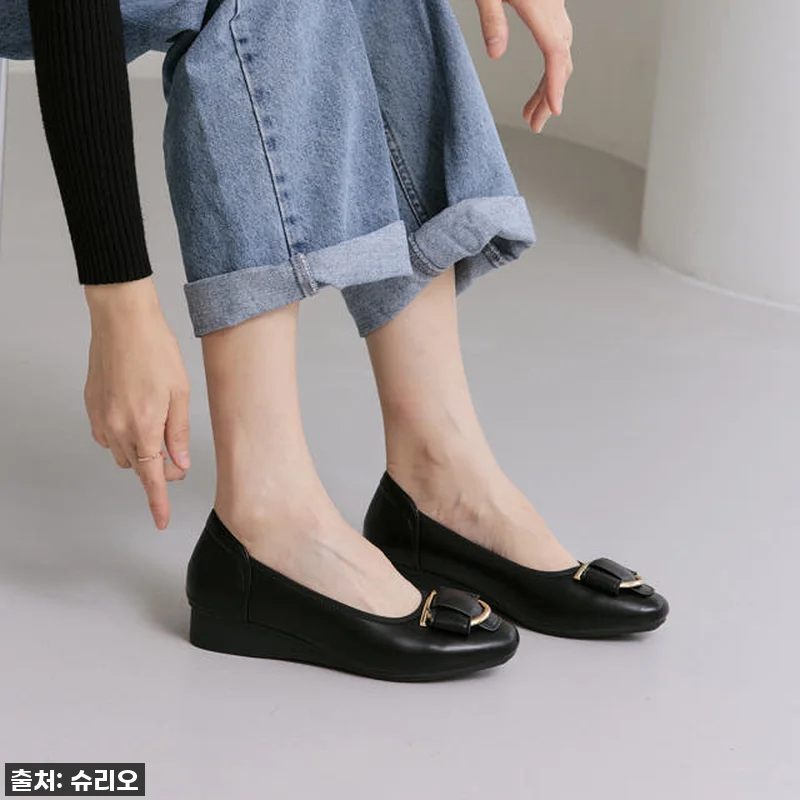 슈리오 키높이 소가죽 금장 리본 여성 관련 이미지 4