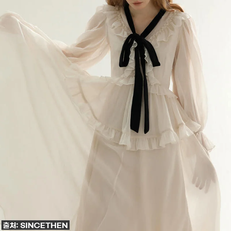 품절대란! 신스덴 디아망 러플 롱원피 관련 이미지 4