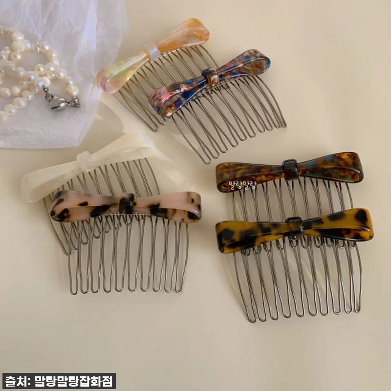 고급스러운 리본 헤어빗핀 프랑스핀 옆 관련 이미지 5