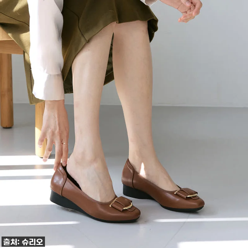 슈리오 키높이 소가죽 금장 리본 여성 관련 이미지 6