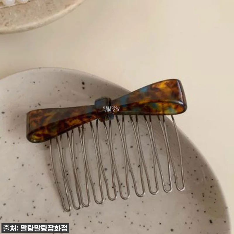 고급스러운 리본 헤어빗핀 프랑스핀 옆 관련 이미지 7