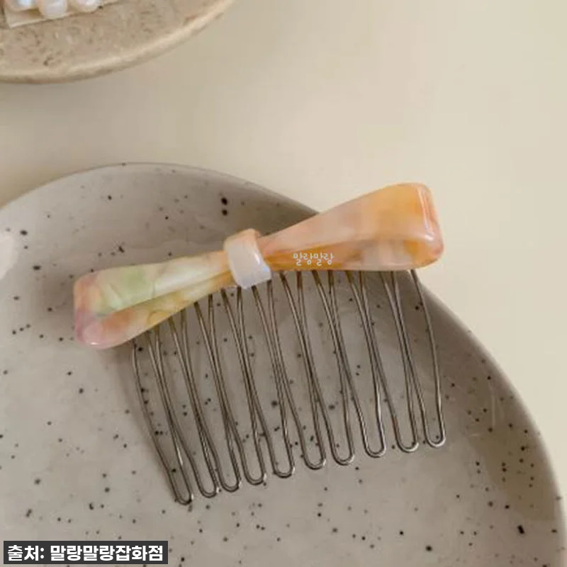 고급스러운 리본 헤어빗핀 프랑스핀 옆 관련 이미지 8