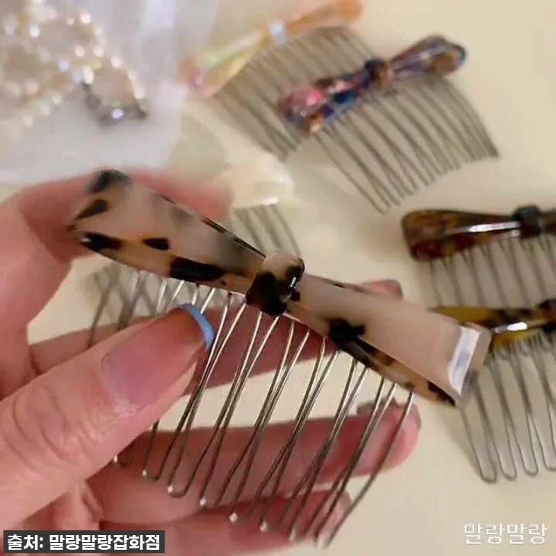 고급스러운 리본 헤어빗핀 프랑스핀 옆 관련 이미지 10