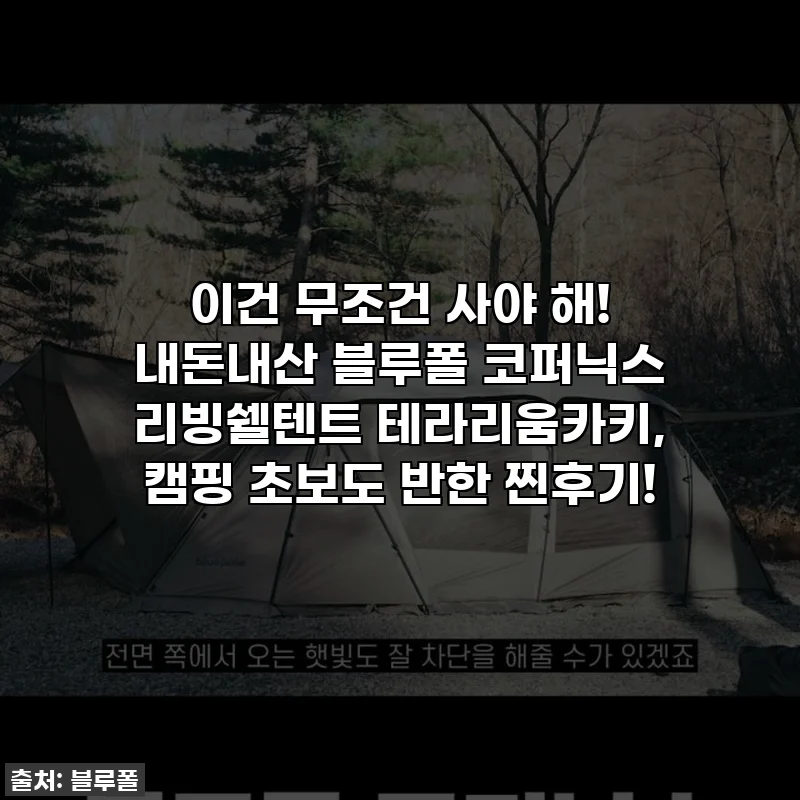 이건 무조건 사야 해! 내돈내산 블루폴 코퍼닉스 리빙쉘텐트 테라리움카키, 캠핑 초보도 반한 찐후기!