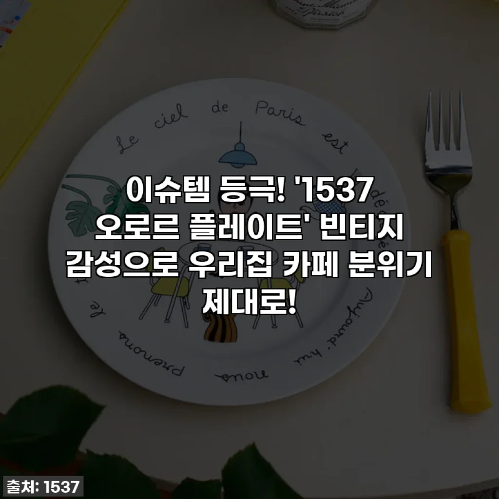 이슈템 등극! '1537 오로르 플레이트' 빈티지 감성으로 우리집 카페 분위기 제대로!