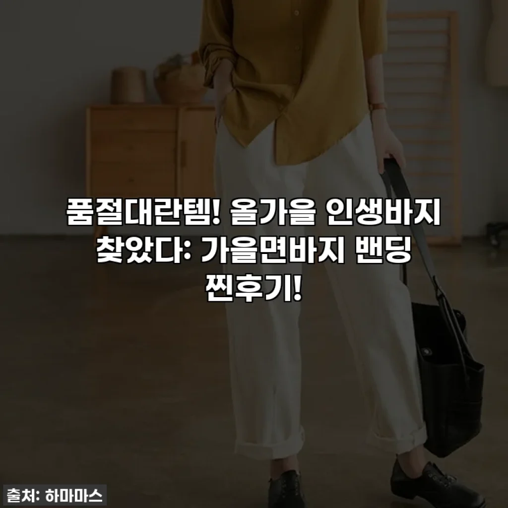 품절대란템! 올가을 인생바지 찾았다: 가을면바지 밴딩 찐후기!