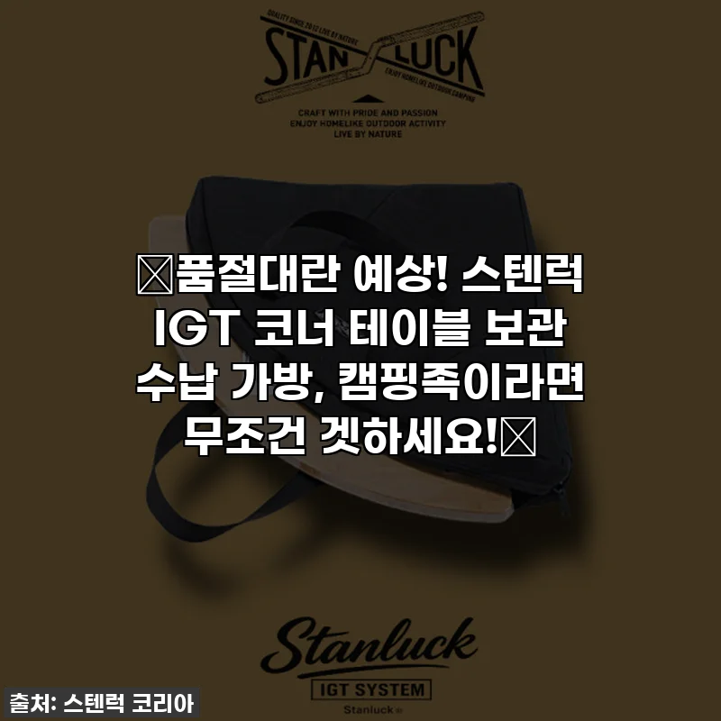 🔥품절대란 예상! 스텐럭 IGT 코너 테이블 보관 수납 가방, 캠핑족이라면 무조건 겟하세요!🔥