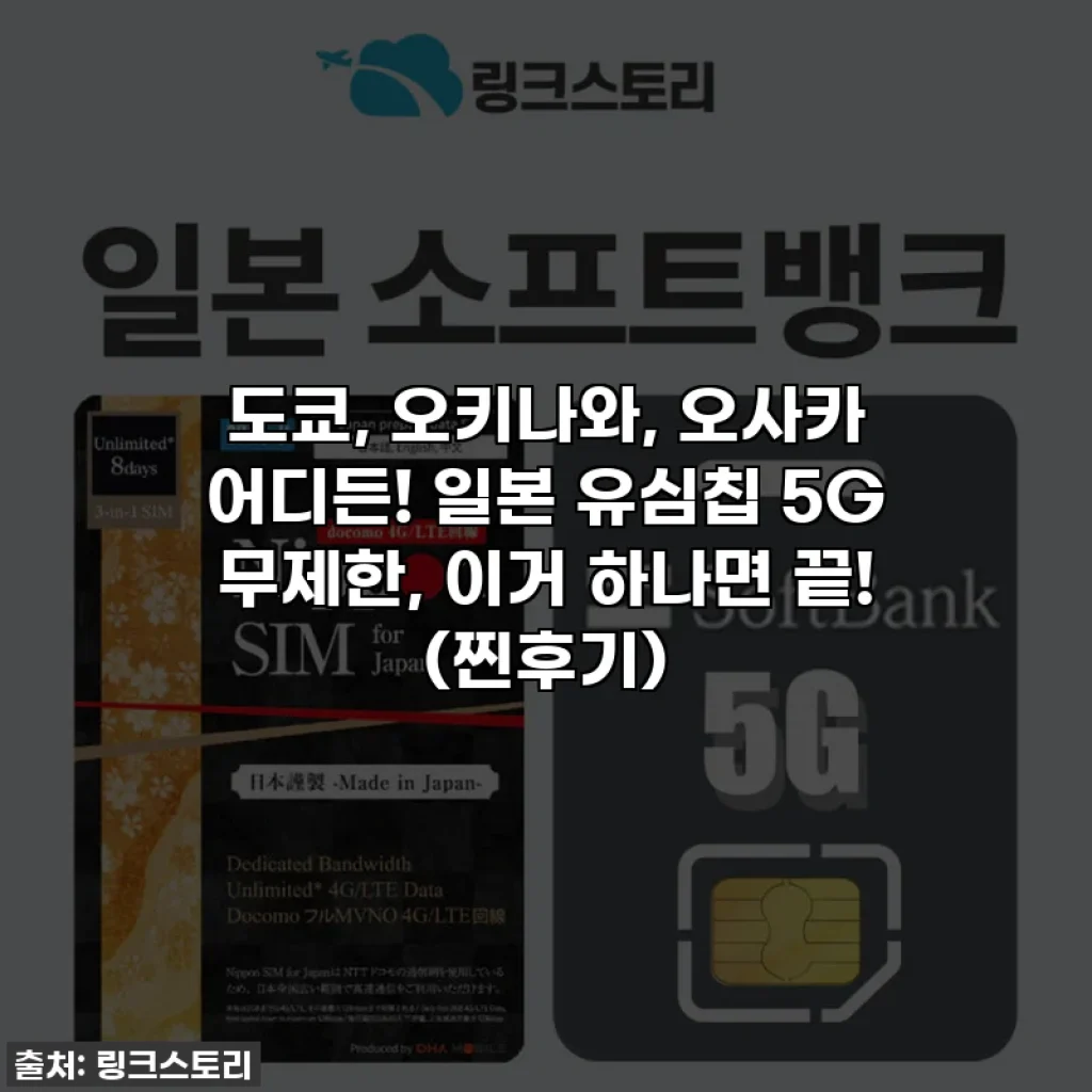 도쿄, 오키나와, 오사카 어디든! 일본 유심칩 5G 무제한, 이거 하나면 끝! (찐후기)