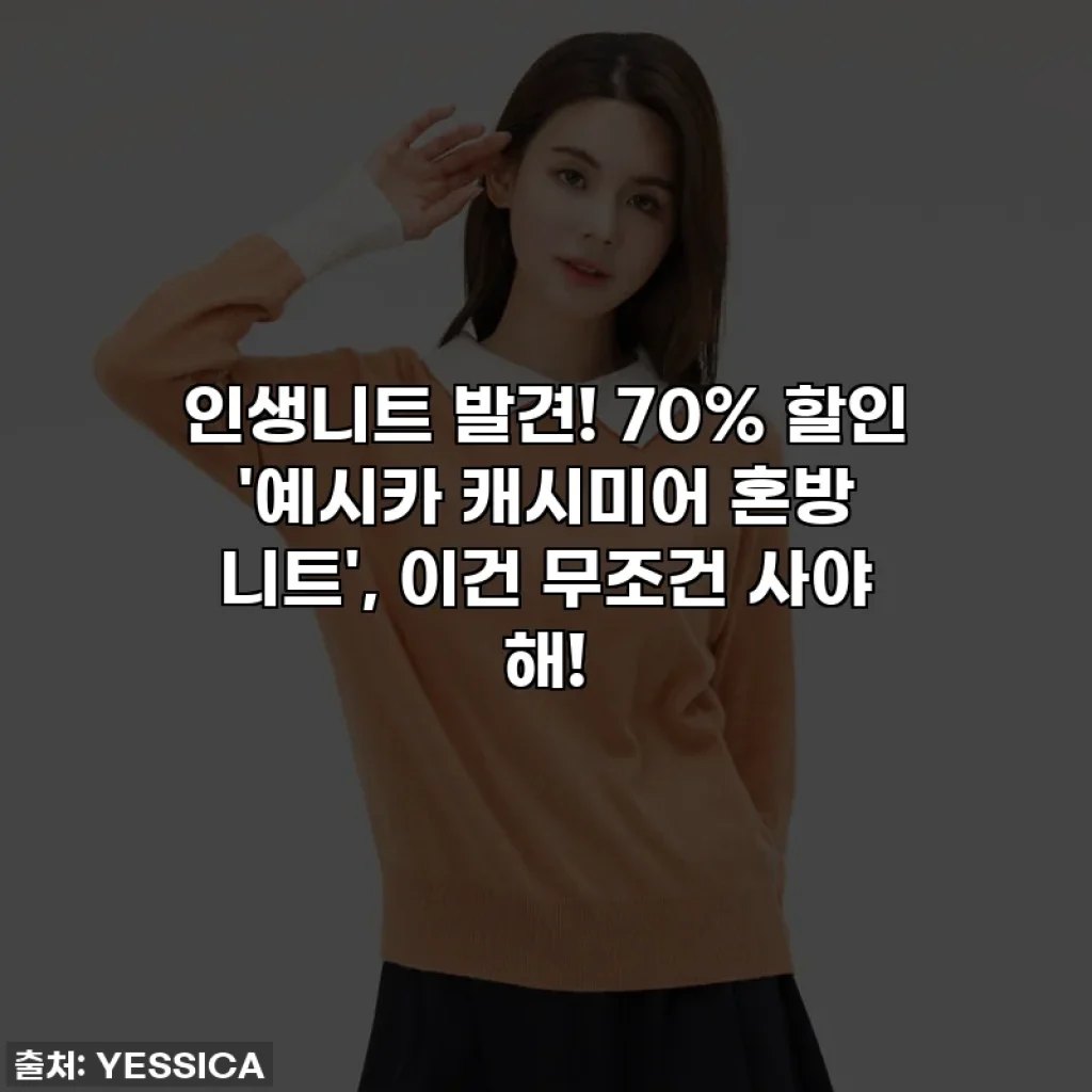 인생니트 발견! 70% 할인 '예시카 캐시미어 혼방 니트', 이건 무조건 사야 해!